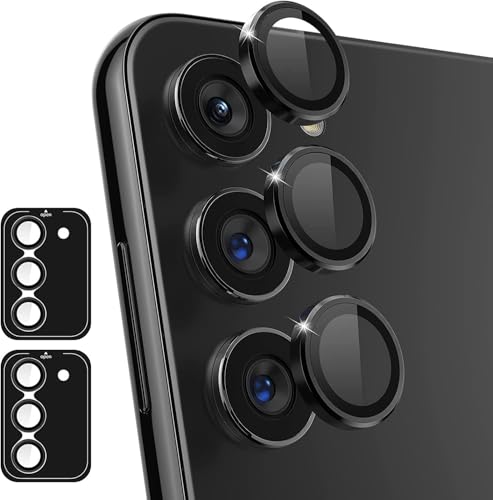[2 Pack Camera Lens Protectors for Galaxy S26 Plus,Scratch-Resistant HD Clarity Ultra Thin Tempered Glass Camera Cover with Aluminum Edging,Individual Metal Lens Cover,Black - color: Black