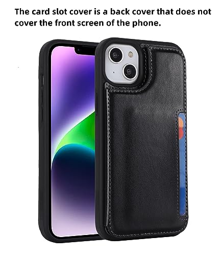 iCoverCase Compatible with iPhone 14 Plus Phone Case with Card Holder, Wallet Case for Women Men RFID Blocking PU Leather Protective Case 6.7 Inch (Black) - color: Black