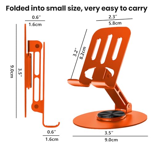 Universal Metal Cell Phone Stand, Orange - color: Orange