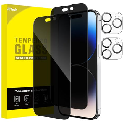 JETech Privacy Screen Protector for iPhone 14 Pro, 2+2 Pack - size: iPhone 14 Pro