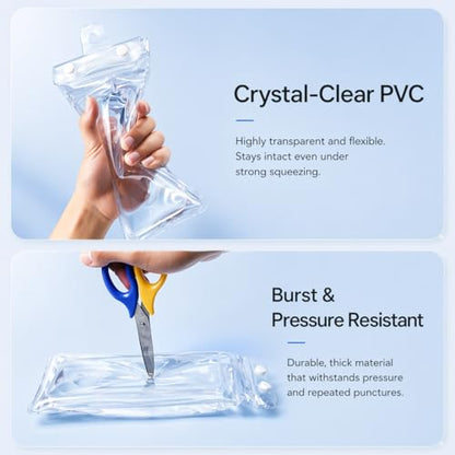Floating Waterproof Phone Pouch with Airbag, Touchscreen Dry Bag | Buoyant Phone Protection: Built-in airbag, multi-layer seal and clear touch window support beach, pool and water-sport use. - color: Blue