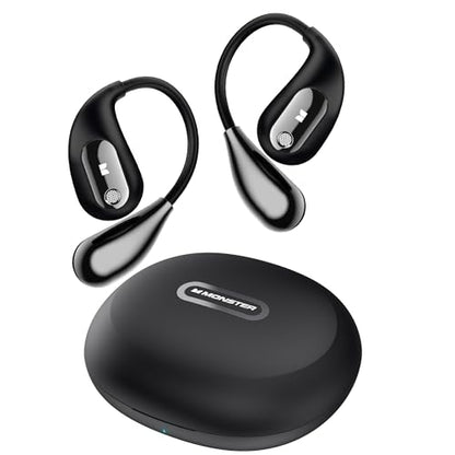 Monster Open Ear AC210 Headphones, Bluetooth 5.4 Earphones Stereo Sound, Wireless Headphones 30 Hours Playback, Type-C Charging, IPX5 Waterproof Open Ear Earbuds,Black