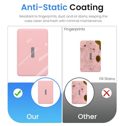 Case for TORRAS MiniMag Power Bank 10000mAh,Silicone Protective Cover with Shockproof Bumper,Anti-Fingerprint Dust Resistant,Washable Non-Slip Skin,Charge-Through Cutout,Portable Travel Sleeve,Pink - color: Pink