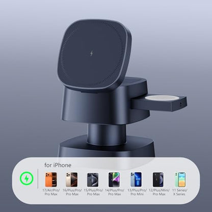 3 in 1 Charging Station with Night Light, 4 in 1 Wireless Charger for Apple - color: Gray