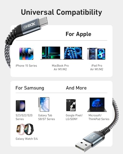 USB C Cable Fast Charging 10FT 2Pack, Long USB A to USB C Cable for Car - color: Grey, size: 10FT, style: USB A to USB C