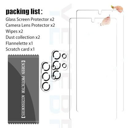 Galaxy S25 Ultra Tempered Glass Screen & Lens Protector 2+2 Pack HD Clear | [Ultrasonic Fingerprint Unlock] [Case Friendly] [Bubble-Free] - size: Galaxy S25 Ultra