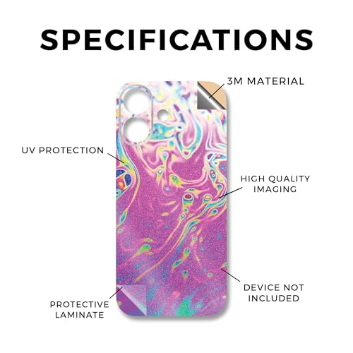 Glossy Glitter Phone Skin Compatible with Apple iPhone 17 - Magenta Wash - Premium 3M Vinyl Protective Wrap Decal Cover - Easy to Apply | Crafted in The USA by MightySkins - color: Magenta Wash, size: iPhone 17 (Full Wrap), style: Glossy Glitter Finish