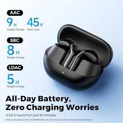 SoundPEATS Air6 HS LDAC Hi-Res Wireless Earbuds, Bluetooth 6.0, 13mm Driver - color: Black