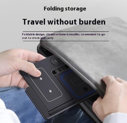 3 in 1 Wireless Charging Station Compatible with iPhone, Apple Watch, and AirPods, Foldable Fast Charging Stand with Night Light, Dual Coil Design, Black