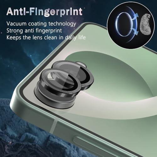 1 Pack Camera Lens Frame for Samsung Galaxy Z Flip 8, 9H Glass Screen Protector Anti-Scratch, Tempered Glass Metal Individual Camera Cover Accessories, Black - size: for Galaxy Z Flip 8 Black