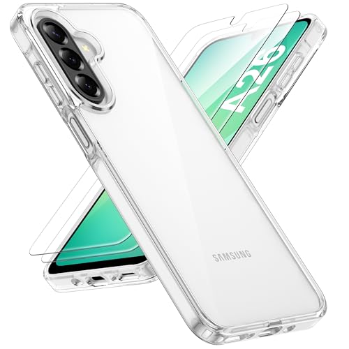 ORETECH for Samsung Galaxy A26 Case, Samsung Galaxy A26 5G Phone Case, and 2 Pack Screen Protector, Anti Yellowing Ultra Slim Thin Shockproof Transparent Back Phone Cover - Clear - color: Transparent Back - Clear, size: Samsung Galaxy A26