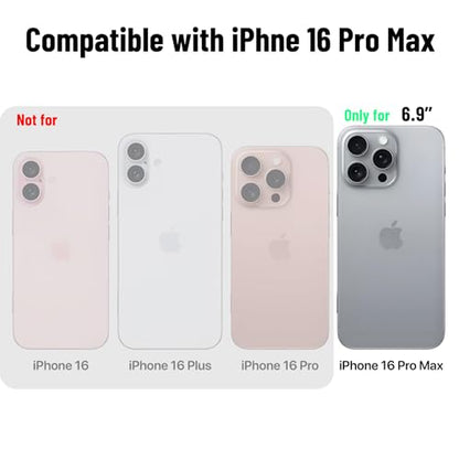 Magnetic Case for iPhone 16 Pro Max, Compatible with MagSafe, Clear Strong Magnetic Soft Frame PC Back Shockproof Protective Case Cover with Detachable Lanyard,Clear - color: Clear, size: iPhone 16 Pro Max