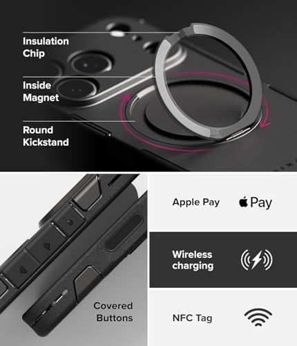 Ringke for iPhone 17 Pro Max Case [Alles Pro Gunmetal] | Compatible with MagSafe, 360° Rotating Kickstand, Camera Control Capture Button Protection, Powerful Magnet - color: Gunmetal, size: iPhone 17 Pro Max