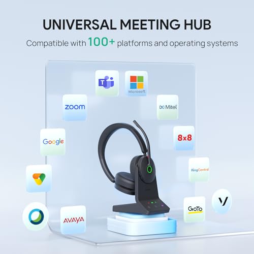 Yealink WH68 Duo Wireless Headset DECT and Bluetooth 606ft Range Hybrid ANC - style: WH68 Teams