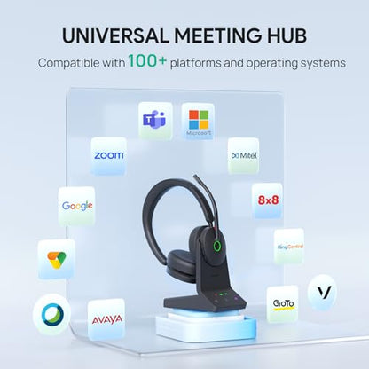 Yealink WH68 Duo Wireless Headset DECT and Bluetooth 606ft Range Hybrid ANC - style: WH68 Teams