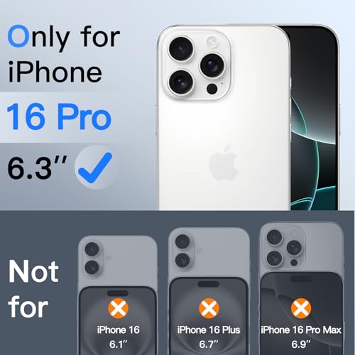 JETech 360° Privacy Screen Protector for iPhone 16 Pro, 2-Pack - size: iPhone 16 Pro