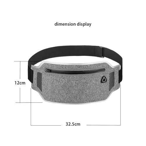 Running belt,Slim Running Waist Fanny Pack Runner Exercise Phone Belt Hip Pouch Bag for Women Men iphone Samsung (White Grey) - color: White Grey