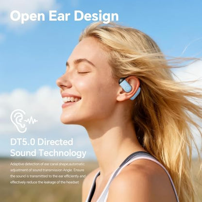 Xmenha Single Bluetooth Phone Earpiece Earbud One Ear Piece Open Ear Bud Air Conduction Earbud Earless Out of Ear Headphones Bluetooth Wireless Headsets with Microphone Earhook for Work - color: Black