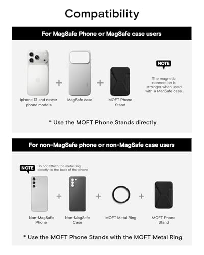 MOFT Magnetic Wallet Stand Compatible with iPhone 17/16/15/14/13/12 Series, Angle Adjustment & Magsafe Compatible MOVAS Phone Stand,Jet Black - color: Jet Black, size: Standard