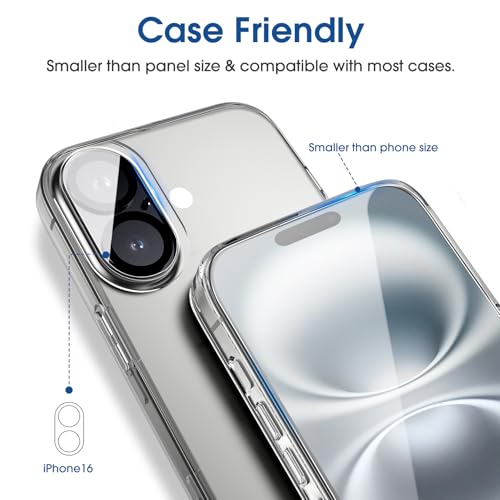 amFilm OneTouch for iPhone 16 Screen Protector 6.1'' Tempered Glass - size: IPH16-6.1”