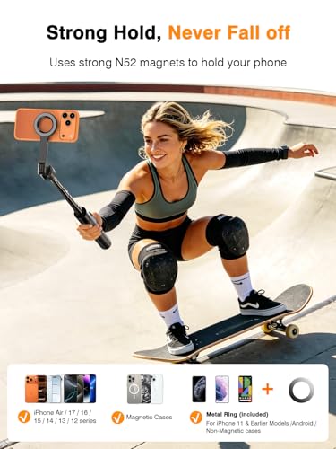 for Mag Safe Tripod for iPhone, JustTap 65” Selfie Stick for iPhone