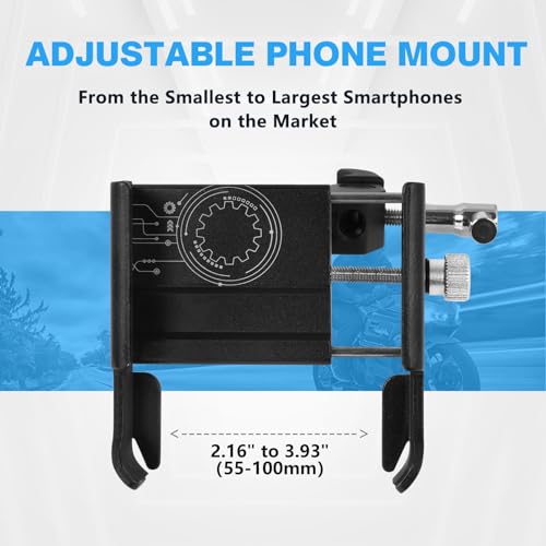 Phone Holder with Clamp for Golf Cart, All Metal Universal Phone Holder Handlebar Mount Clamp for Golf, Stroller, Bicycle, Bike, Wheelchair