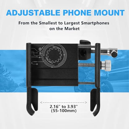 Phone Holder with Clamp for Golf Cart, All Metal Universal Phone Holder Handlebar Mount Clamp for Golf, Stroller, Bicycle, Bike, Wheelchair