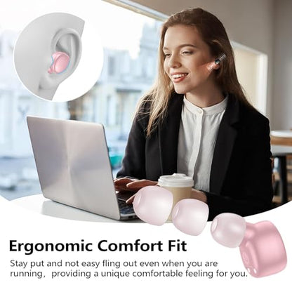 kurdene Wireless Earbuds Bluetooth 5.3 Light Weight in Ear Headphones - color: Pink