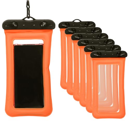 PATIKIL 3Pcs Waterproof Phone Pouch Floating No Sink Universal Cellphone Dry Bag Waterproof Phone Case for Kayaking Beach Swimming Hiking, Orange - color: Orange