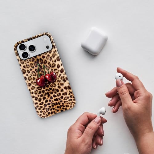 Compatible with iPhone 17 Pro Max,Anti-Scratch Glossy Case Cover,Cherry Leopard Animal Cheetah - color: Cherry Leopard Animal Cheetah, size: IPhone 17 Pro Max