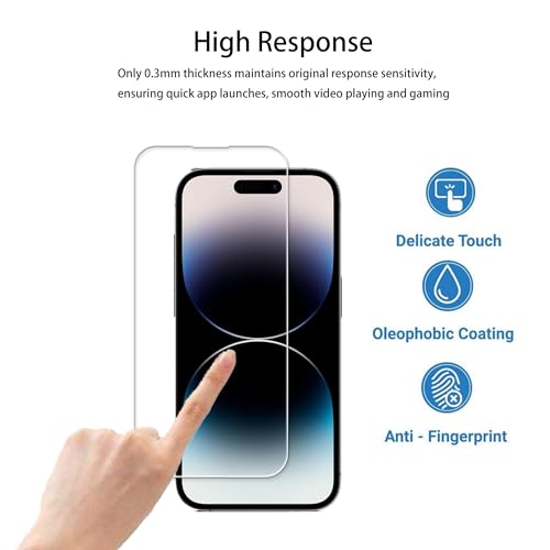 Easy Alignment Frame Designed For iPhone14 Pro Max Tempered Glass Screen Protector 2-Pack Camera Lens Protector Film 2-Pack