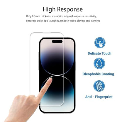 Easy Alignment Frame Designed For iPhone14 Pro Max Tempered Glass Screen Protector 2-Pack Camera Lens Protector Film 2-Pack