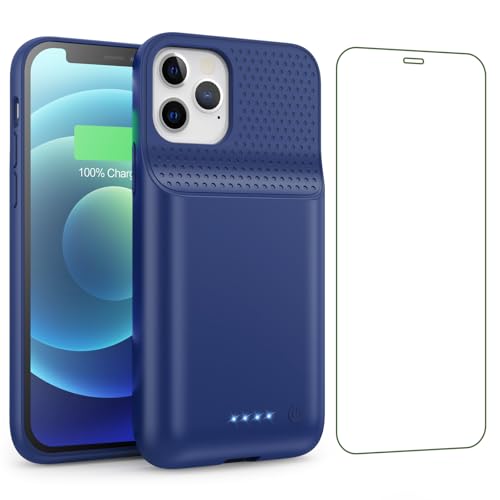 Battery Case for iPhone 12/12 Pro,[2025 Upgraded] 10800mAh Ultra-Slim Portable Extended Charger Case Cover for iPhone 12/12 Pro Charging Case (6.1 Inch)-Blue - color: Blue