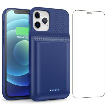 Battery Case for iPhone 12/12 Pro,[2025 Upgraded] 10800mAh Ultra-Slim Portable Extended Charger Case Cover for iPhone 12/12 Pro Charging Case (6.1 Inch)-Blue - color: Blue