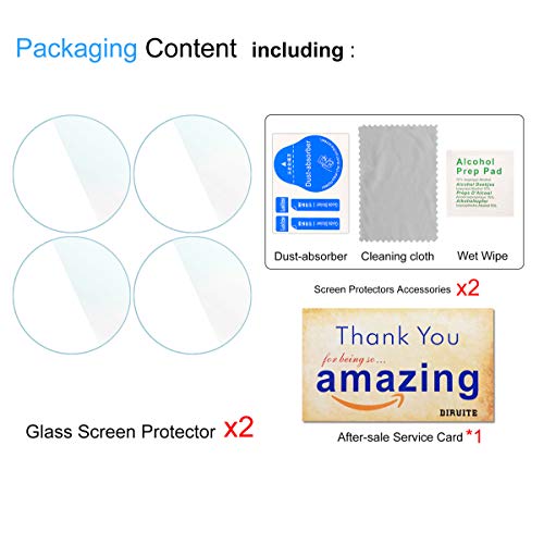 Diruite 4-Pack for Garmin Vivoactive 3 Tempered Glass Screen Protector, 2.5D 9H Hardness Screen Protective Film [Anti-Scratch]