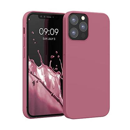 kwmobile Case Compatible with Apple iPhone 12 / iPhone 12 Pro Case - TPU Silicone Phone Cover with Soft Finish - Dark Rose - color: Dark Rose, size: iPhone 12 / iPhone 12 Pro
