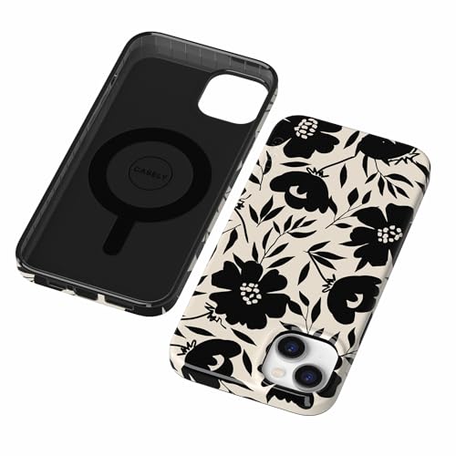 Casely iPhone 14 Plus Case | Dark Fantasy | Contrast Floral | Compatible with MagSafe | Classic Ultra Slim Design - color: Dark Fantasy | Contrast Floral