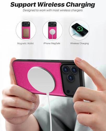 OCASE for iPhone 17 Pro Max Detachable Wallet Case with Card Holder, 2 in 1 PU Leather Flip Folio with RFID Blocking Stand Wrist Strap Shockproof Phone Cover 6.9 Inch 2025, Rose - color: Rose, size: iPhone 17 Pro Max