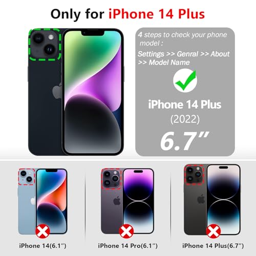 Varikke for iPhone 14 Plus Wallet Case Detachable with Card Holder for Women, Fashion Glitter Leather Strap Strong Magnetic Flip Wallet Removable Phone Case Cover for iPhone 14 Plus 6.7", Light Purple | Strong Magnetic Detachable, with 9-Card Holder Slots