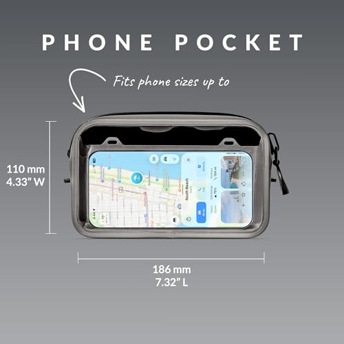 Booe Waterproof Belt Bag - Waterproof Fanny Pack - Storm Grey | 100% Waterproof Bag, IP67 Submersible, Airtight TRU Zip, Floats, Fits All Phones, Touchscreen-Friendly, Crossbody/Waist Pack - color: Storm Grey
