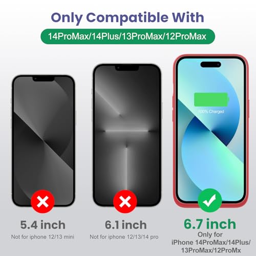 Feob Battery Charging Case for iPhone 12Pro Max/13Pro Max/14Pro Max/14 Plus (6.7 Inch), Powerful 8600mAh Portable Rechargeable Charger for iPhone 14ProMax/14Plus/13Promax/12Promax Battery Case-Red - color: Red