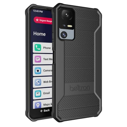 BELTRON Phone Case for Jitterbug Smart 4, Slim Industrial Strength Protective Grip Case with Reinforced Technology for TCL 40XL / Lively Jitterbug Smart4 (Black) - color: Black