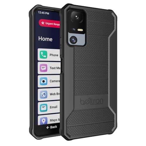 BELTRON Phone Case for Jitterbug Smart 4, Slim Industrial Strength Protective Grip Case with Reinforced Technology for TCL 40XL / Lively Jitterbug Smart4 (Black) - color: Black
