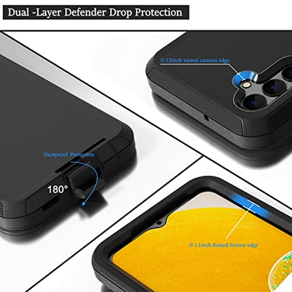 Compatible with Samsung Galaxy A13 5G Case(NOT for A13 4G), with Belt Clip Holster Heavy Duty Rugged Shockproof Full Body Protection Kickstand Phone case for Samsung Galaxy A13 5G (Black) - color: Black