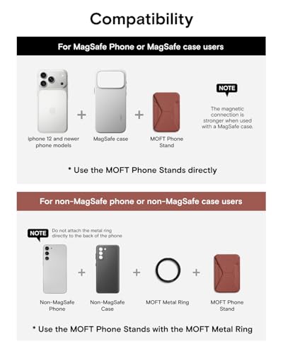 MOFT Magnetic Wallet Stand Compatible with iPhone 18/17/16/15/14/13 Series, Angle Adjustment Magsafe Compatible MOVAS Phone Stand - color: Sienna Brown, size: Standard