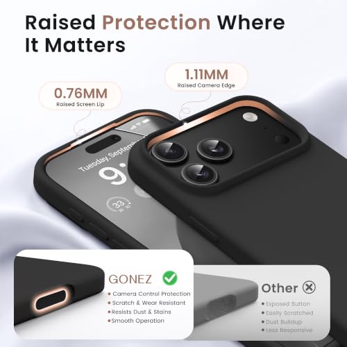 GONEZ Magnetic for iPhone 17 Pro Max Case, Silicone Cover Black - color: Black, size: Iphone 17 Pro Max