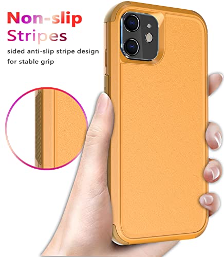 Diverbox for iPhone 11 Case [Shockproof] [Dropproof] [Tempered Glass Screen Protector],Heavy Duty Protection Phone Case Cover for Apple iPhone 11 (Yellow-3in1) - color: Yellow-3in1