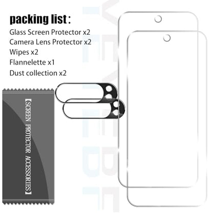 Screen Protector for Google Pixel 9 Pro XL, [2+2 Pack] Tempered Glass for Pixel 9 Pro XL & Camera Lens Protectors[Ultrasonic Fingerprint Unlock] [Case Friendly] [Bubble-Free] 6.8 Inches - size: Google Pixel 9 Pro XL