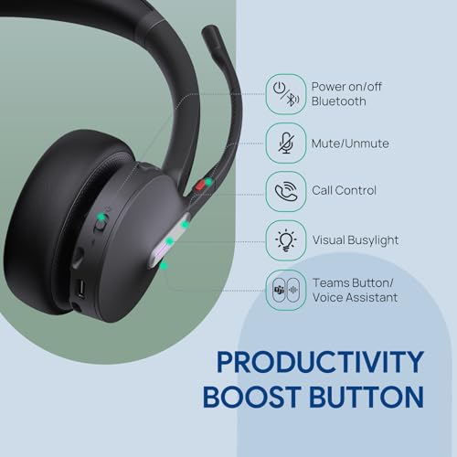 Yealink WH64 Mono DECT & Bluetooth Wireless Headset for Phone PC Mobile - size: WH64 Mono-UC