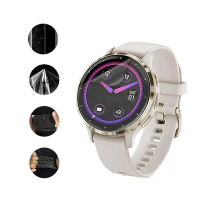 Compatible for Garmin Venu 3S / Venu 4 41mm / vivoactive 6 / vivoactive 5 Screen Protector (4 Pack) Smart Watch Flexible Full Coverage TPU Clear Film (Venu 3S) - size: Venu 4 41mm / Venu 3S / vívoactive 6